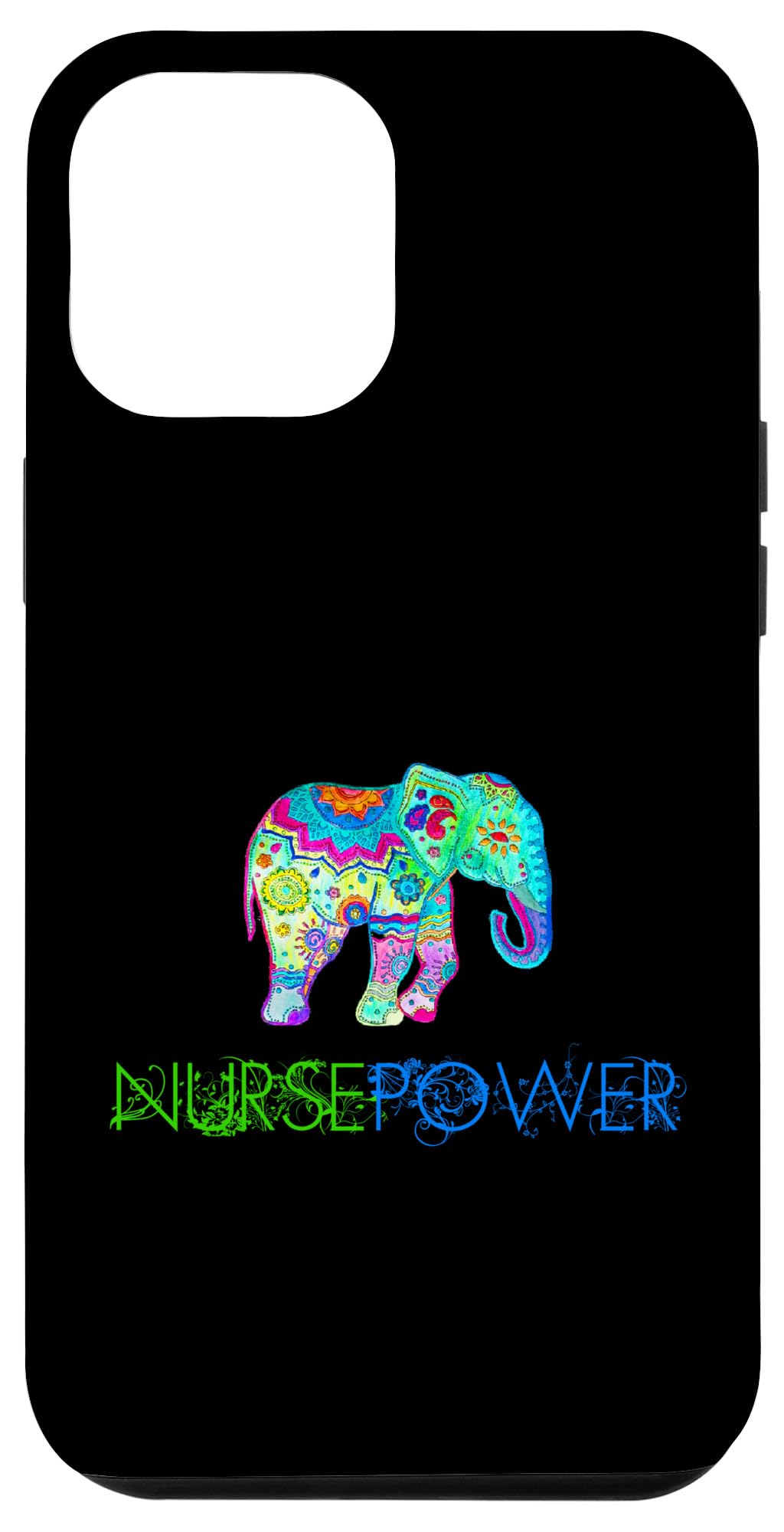 iPhone 15 Pro Max Nurse Power Vintage Elephant Mandala Nursing Inspirational Case