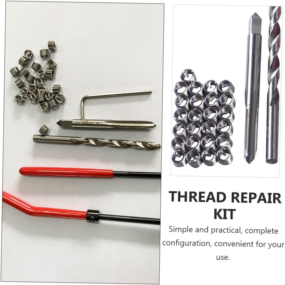 30pcs Thread Repair Tool Kit Wire Insert for Stripped Threads Recoil Repair for Automotive and Furniture Applications