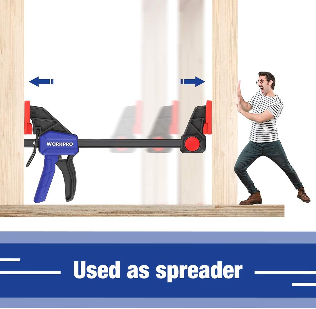 WORKPRO Bar Clamps 6-Pack + WORKPRO Torpedo Level