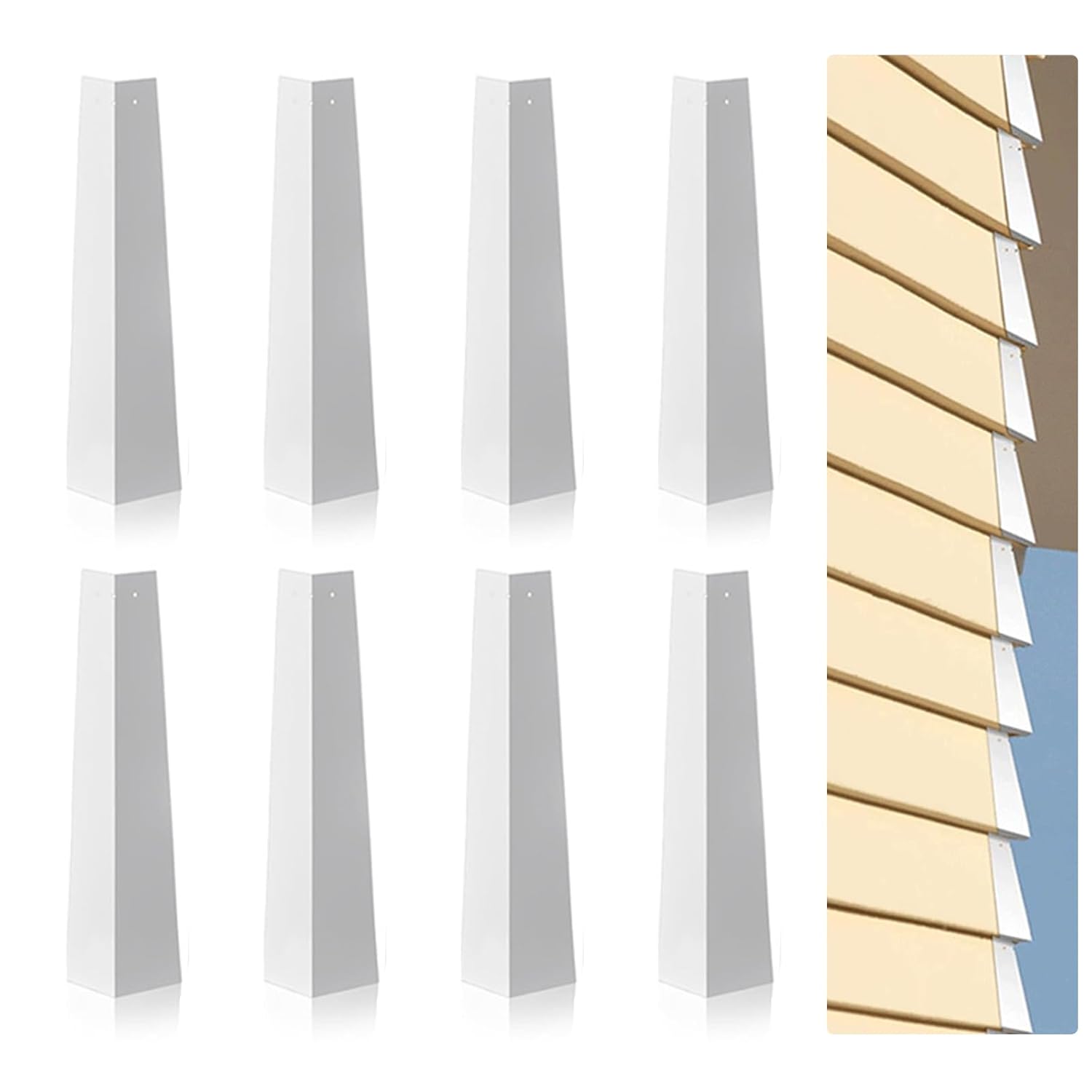 8 Pcs Aluminum Siding Corners 8 Inch Outside White Siding Corner Caps Smooth Metal Corner Panels Trim Nails Included for Mobile Home House Exterior