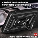 TheGiftKart Tough Armor Bumper Back Cover Case for Mi Redmi Note 11 Pro/Pro Plus 5G | Kickstand & Ring Holder | 360 Degree Protection Back Cover Case (PC & TPU, Sliding Camera Cover, Black) gallery image