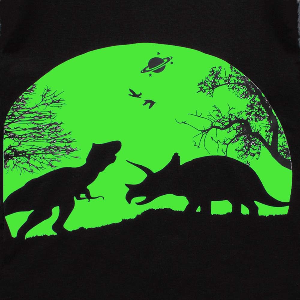 Popshion Little Boys Pajamas Sets Glow in Dark Dinosaur 100% Cotton 2 Piece Toddler Clothes Kids Pjs Sleepwear Size 2-10T - Image 4
