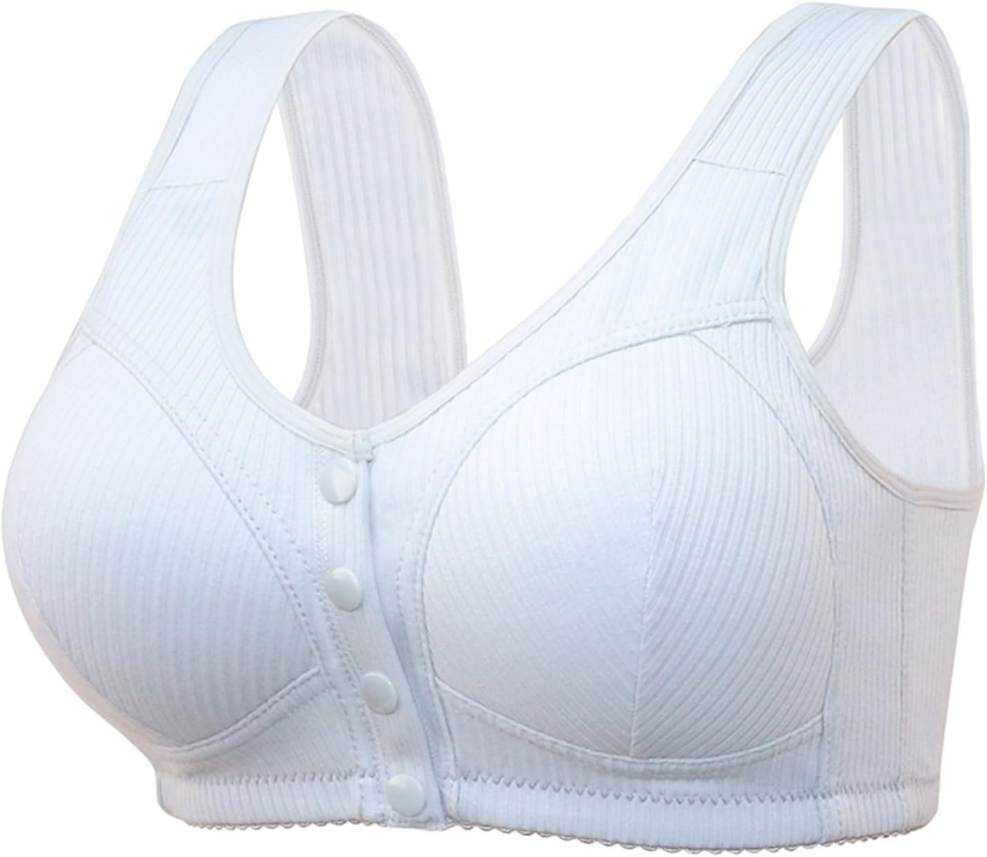 Daisy Bras for Older Women Comfortable Front Snap Closure Bras Full Coverage Cotton Bras for Seniors Wireless Style