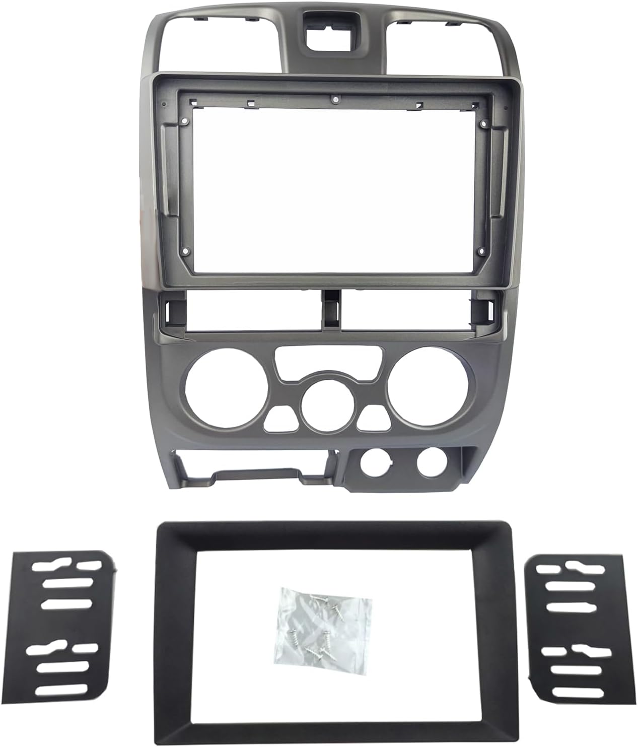 Double Din Dash Radio Trim Kit for Isuzu D-Max MU-7 Chevrolet Colorado Installation Bezel 9 Inches (2001-2005 Silver)