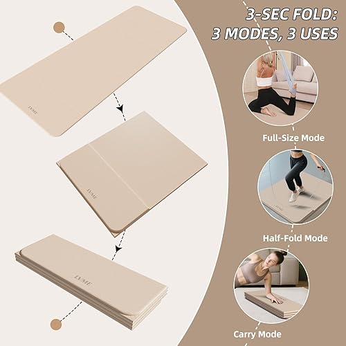 Miniatura 5 de Foldable Yoga Mat  Lightweight, 75"x31" Extra Long Wide Yoga Mats for Women and men, Easy to Store for Yoga, Pilates, Home Workouts, and Floor