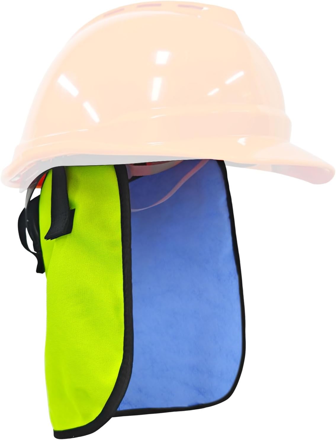 Cooling Hard Hat Neck Shade for Construction Worker, Evaporative Cooling Gear, Reusable Hard Hats Liner Sun Shade Protection Attaches to Most Hardhat Suspension System, 1 Pack
