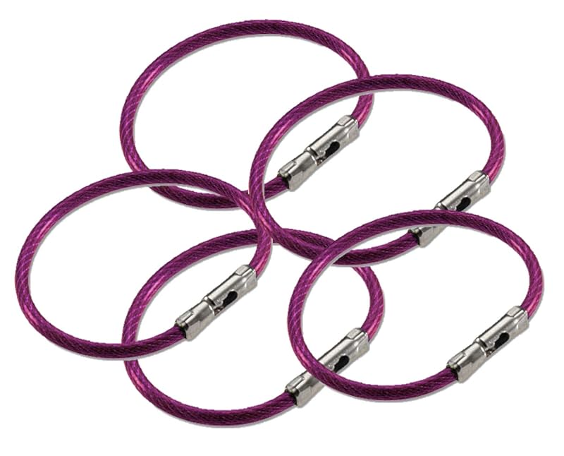 Alicate para Anéis de Retenção Flex-O-Loc Lucky Line em Cabo de Aço Galvanizado, Magenta, 5 Unidades (7116805)