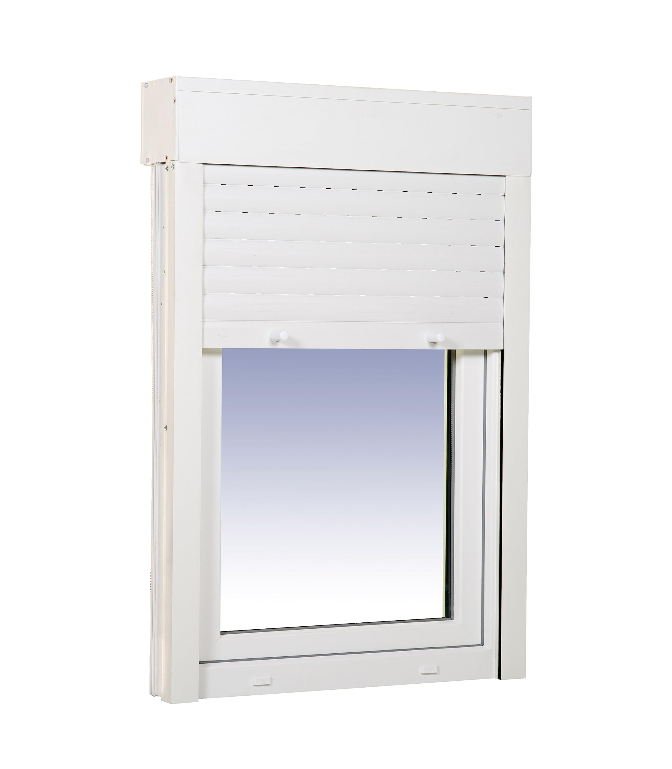 Ventanastock PVC 800x1155 Practicable Oscilobatiente Derecha con Persiana PVC 1 hoja