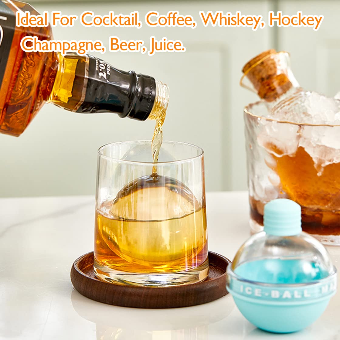 4pcs Bacs à Glaçons Avec Couvercles, Moule à Glaçons Boules