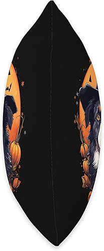 Miniatura 2 de Border Collie - Almohada de Halloween con diseño de calabaza, para amantes de los perros, 16 x 16 pulgadas, multicolor