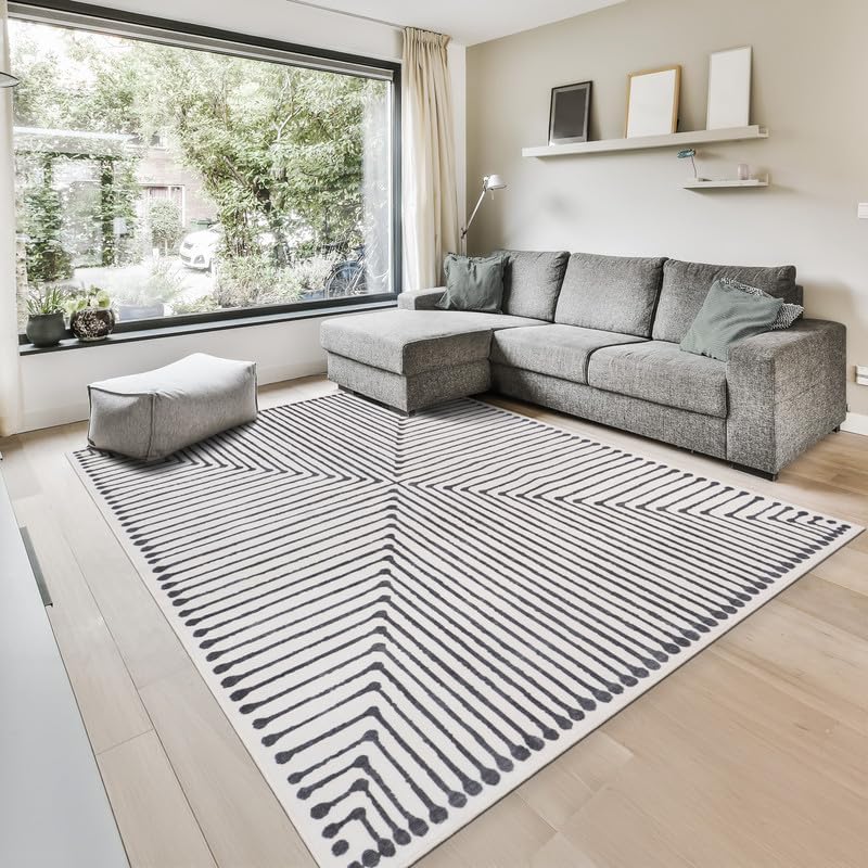 GLN Rugs Contemporary - Nysa - Machine Washable Area Rug, Modern ...