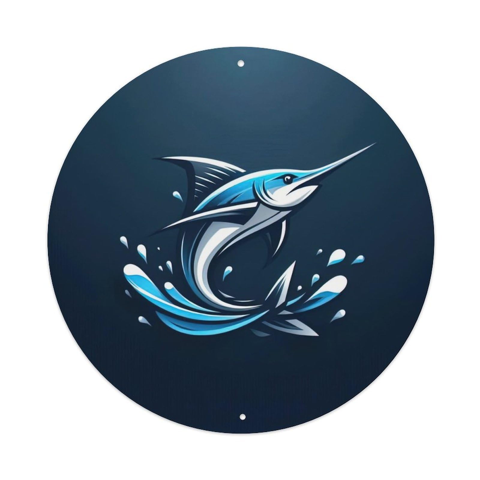 Animal The Blue Fish Metal Tin Sign