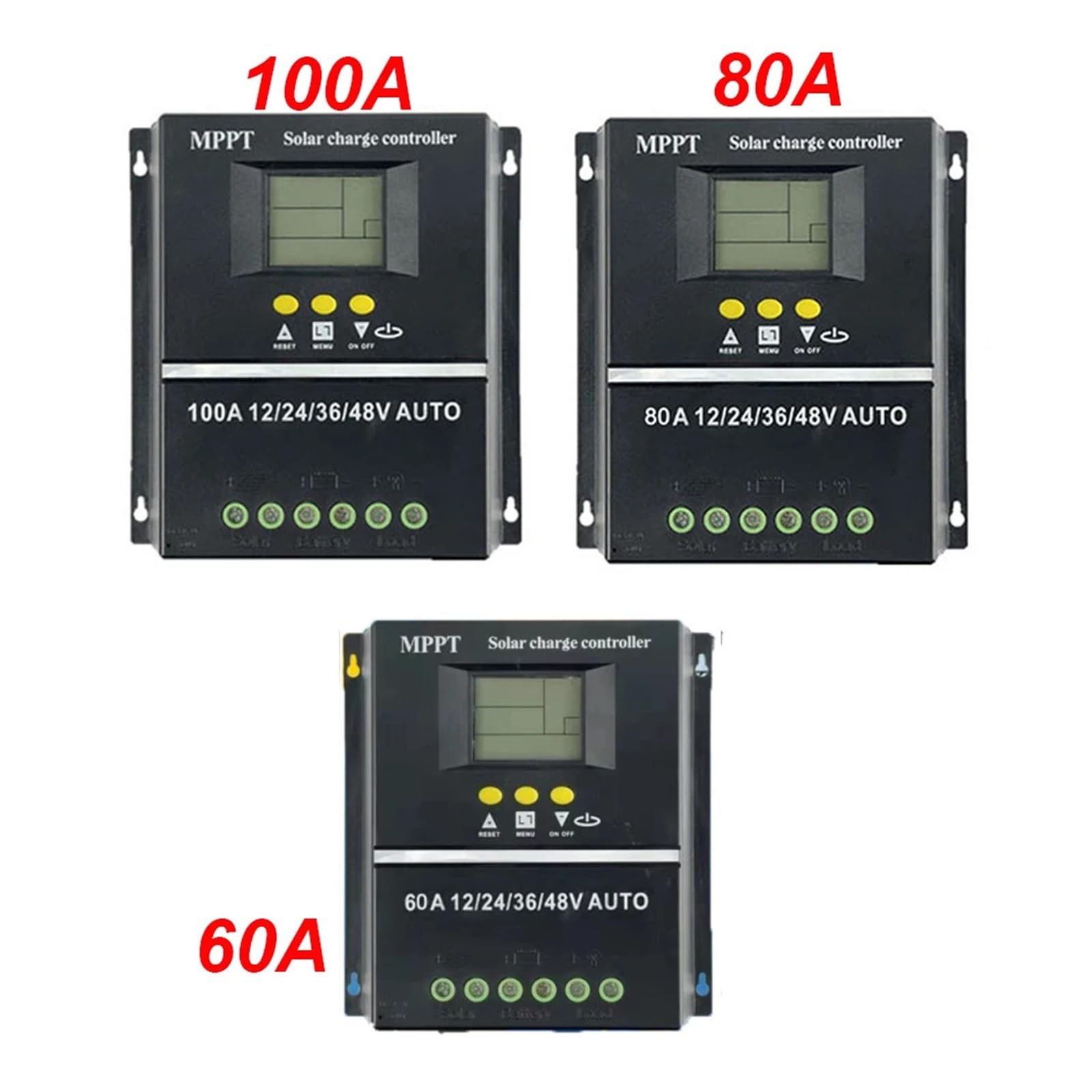 Regolatore di Carica Pannello Solare, Regolatore di Carica Solare 100A/80A/60A MPPT/PWM 12V/24V/36V/48V Strumenti di Controllo Automatico Caricabatteria Solare fotovoltaico(100A)