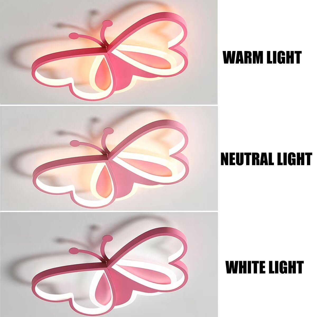 Lámpara de Techo LED 3D Mariposa - Diseño Animado para Niños, Dormitorio con 3 Luces