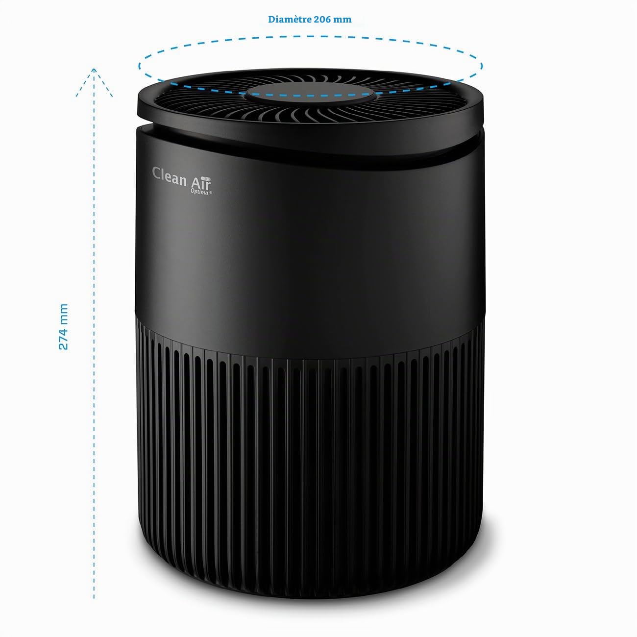 Clean Air Optima - Purificateur d’air HEPA UV et ioniseur intelligent CA-503B Compact Smart - Convient aux pièces jusqu'à 30 m² / 75 m³ - capacité jusqu'à 140m³/h
