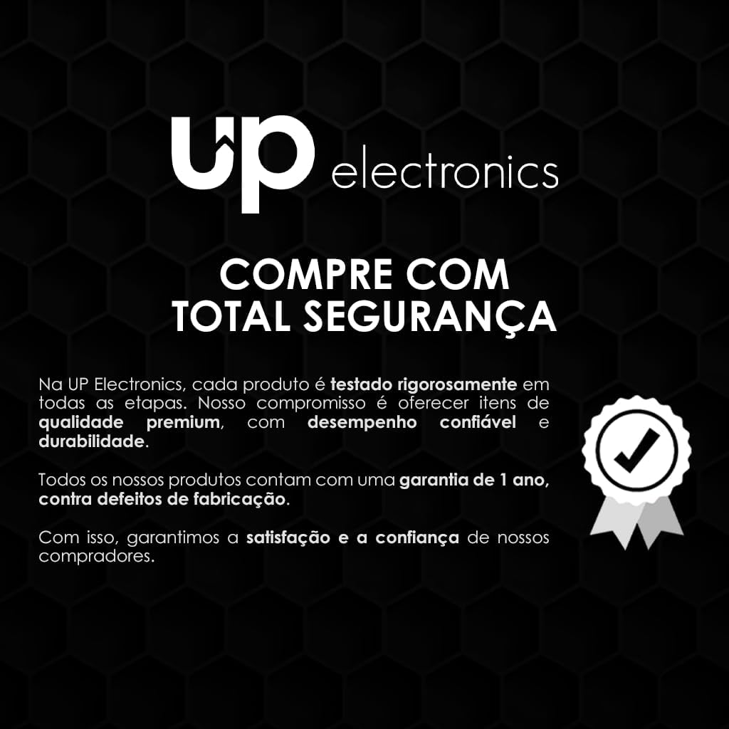 Cabo Lightning/USB-C - UP Electronics, Carregamento Rápido, Acabamento Premium e Transferência de Dados – Preto