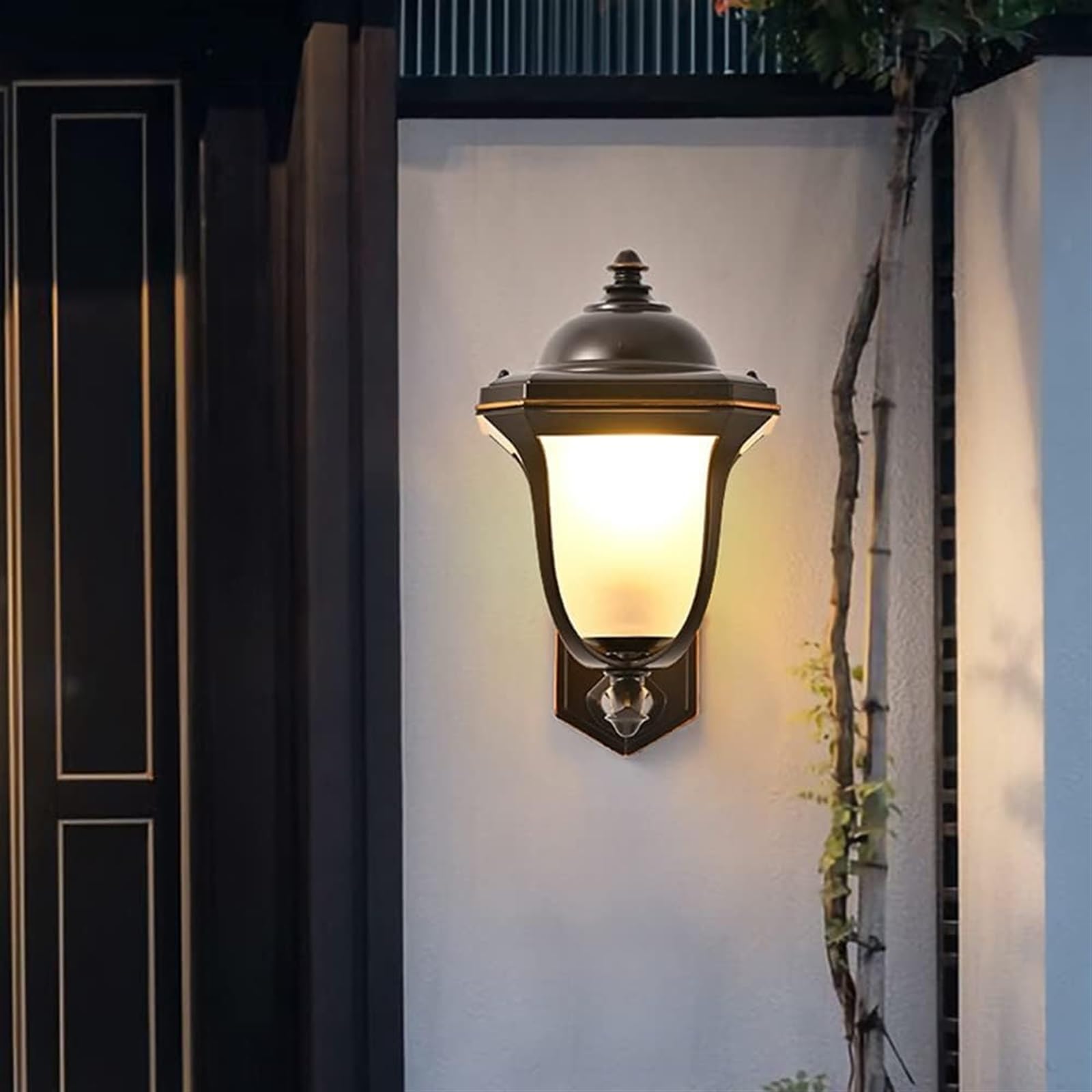 Applique Murale extérieure étanche Style rétro, Lampe Murale d'extérieur avec Abat-Jour en Verre pour Jardin, Porte d'entrée, terrasse, Garage
