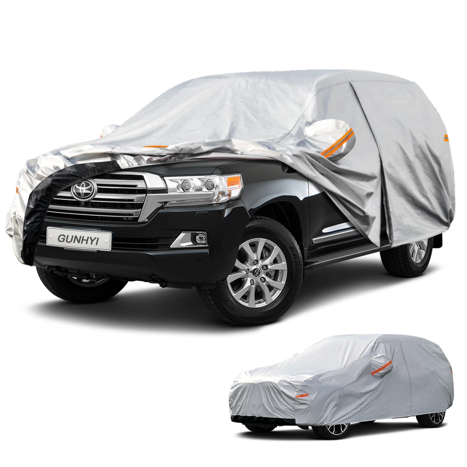 GUNHYI 6 Layers SUV Car Cover Custom Fit Toyota Land Cruiser (1990-2021) Waterproof All Weather, Heavy Duty Outdoor Snow Sun Rain Uv Protection (Ships from US Warehouse, Delivery 3-8 Days)