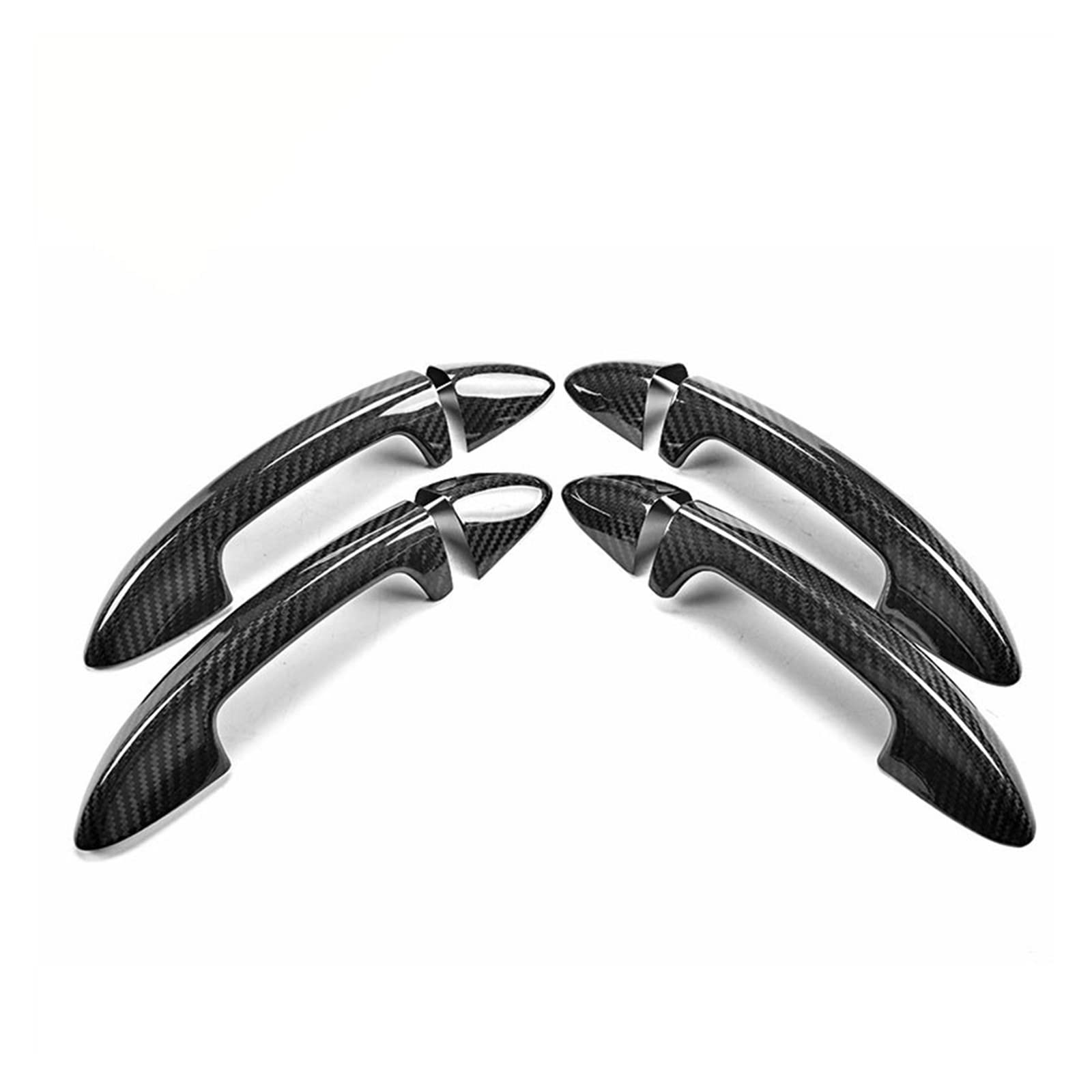 Rinkteea Black Exterior Car Door Handle For Vw Passat Cc B6 B7 3C .5 7. 2006-2012 Sedan Chrome Carbon Fiber Car Door Handle Cover Trim Styling Accessories(Black)