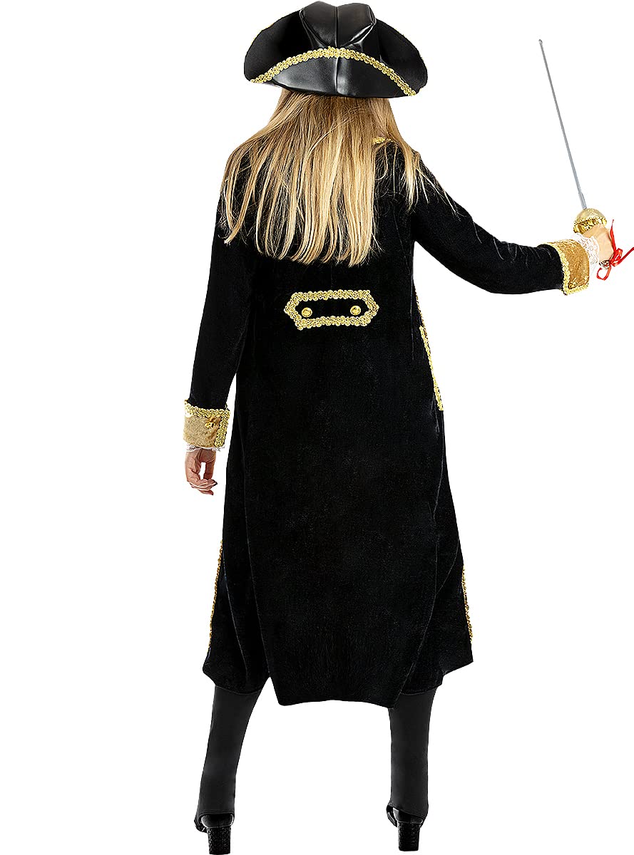 Funidelia | Kostium Piratka Deluxe Kolekcja Kolonialna dla kobiet Korsarz Bukanier - Strój dla dorosłych i zabawne akcesoria na imprezy karnawał i Halloween - Czarny