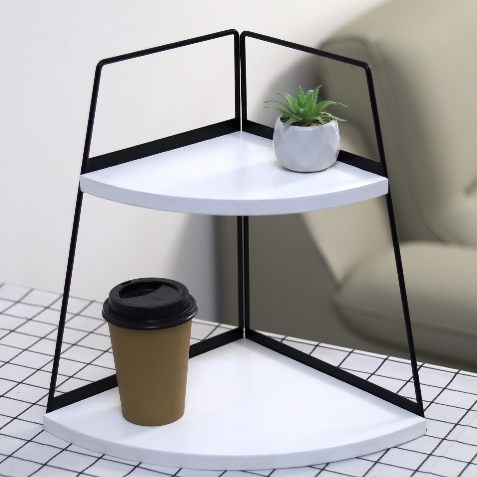 2 Tier Bathroom Counter Organizer,Standing Rack Cosmetic Holder,Wood Bathroom Organizer,Vanity Organizer Bathroom Counter Tray,for Bathroom,Bedroom (