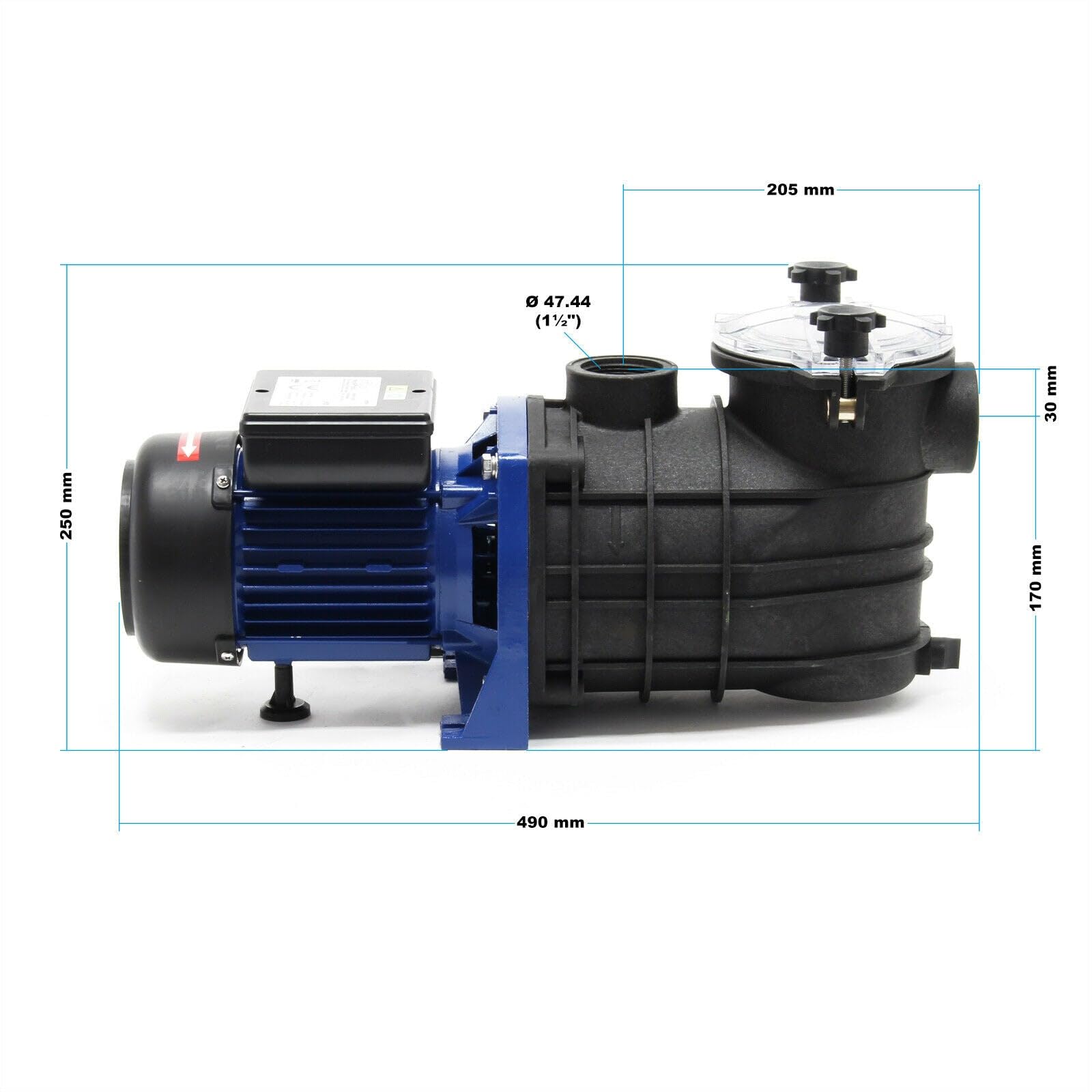 Pompa piscina 17700 litri all'ora 1100 watt pompa filtrazione circolazione pool wattshirlpool 16_0001471