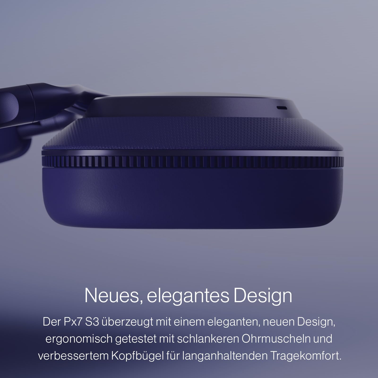 Bowers & Wilkins Px7 S3 Over-Ear-Kopfhörer mit Geräuschunterdrückung, kabellos, aptX™ Lossless, Schnellladung, 30 Stunden Wiedergabe, 8 integrierte Mikrofone - Anthrazitschwarz