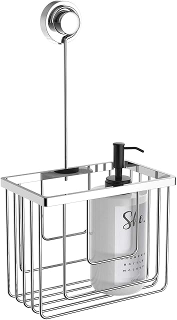 Bathroom Shower Caddy No drilling With Large Hook|Shower Basket Hang Over Shower Fitting