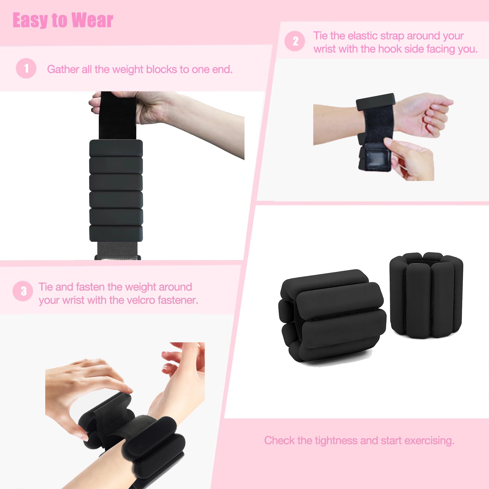 2PCS Poids De Cheville Poids De Poignet Rglables Pour Exercice Marche Jogging Yoga Arobic Pilates Bracelet De Poids 900G Label - Sport