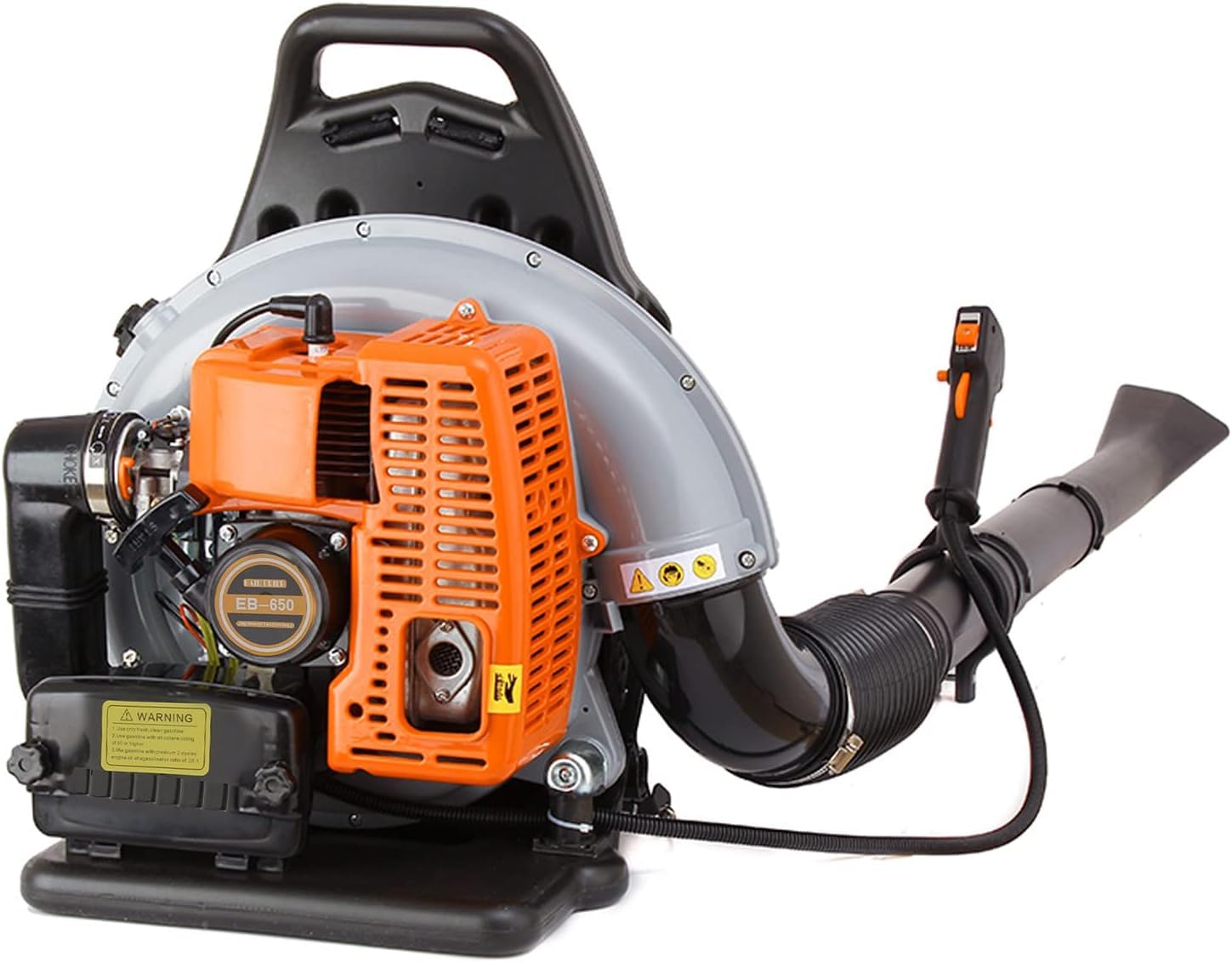 Soplador de hojas de gasolina para mochila, comercial, 2,7 kW, 850 CFM 63 CC, 4,3 CV, 2 tiempos, soplador de jardín de gasolina ligero con correa para el hombro, refrigerado por aire y depósito de