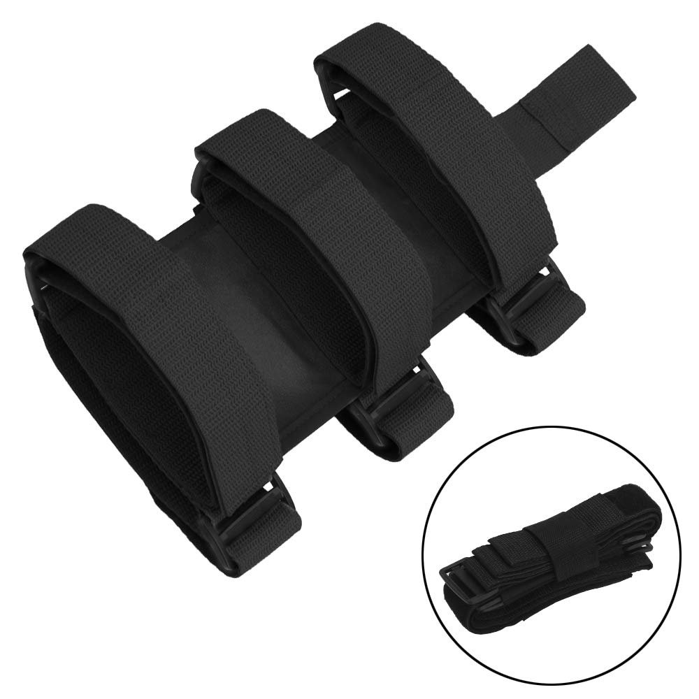 Sangle de montage d'extincteur de voiture - réglable - support d'extincteur - pour Jeep Wrangler TJ JK JL 97-18 (Noir)