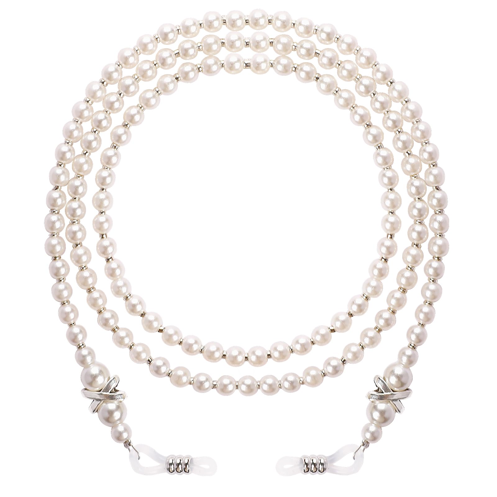 1 PCS Pearl Beaded Eyeglasses Chain for Women | Decorative Glasses Holder Strap Around Neck | Lightweight Pearl Sunglasses Lanyard for Casual Wear, Reading, Travel and Casual Use (White)