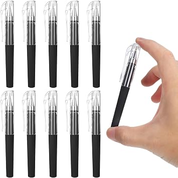 Sibba 10 Pcs Mini Pocket Gel Pens, 0.5mm Black Ink Short Small Pen Bulk, Smooth Writing Quick Dry Pen for Pocket Journaling, Notebook, Office School and Nursing Work