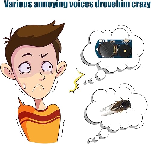 Miniatura 4 de Dispositivo de broma de 2 piezas, broma para hacer ruido de grillo durante varios meses, broma de sonido oculto, incluye chirridos de grillo,