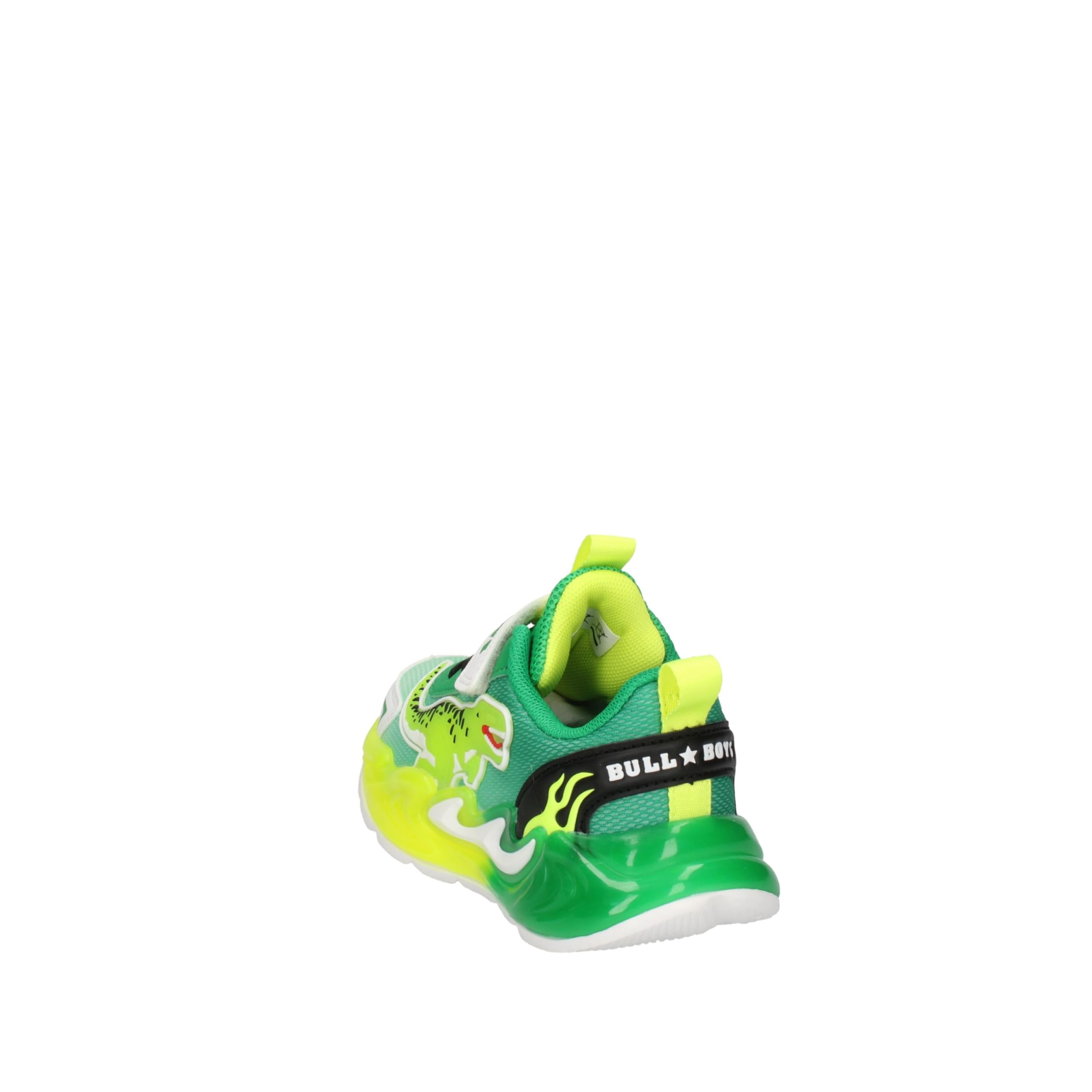 Bull Boys Schuhe mit Lichtern DNAL5117 Jurassic Rex, Grün, Klettverschluss, Dinosaurier T-Rex, gepolsterte Sohle