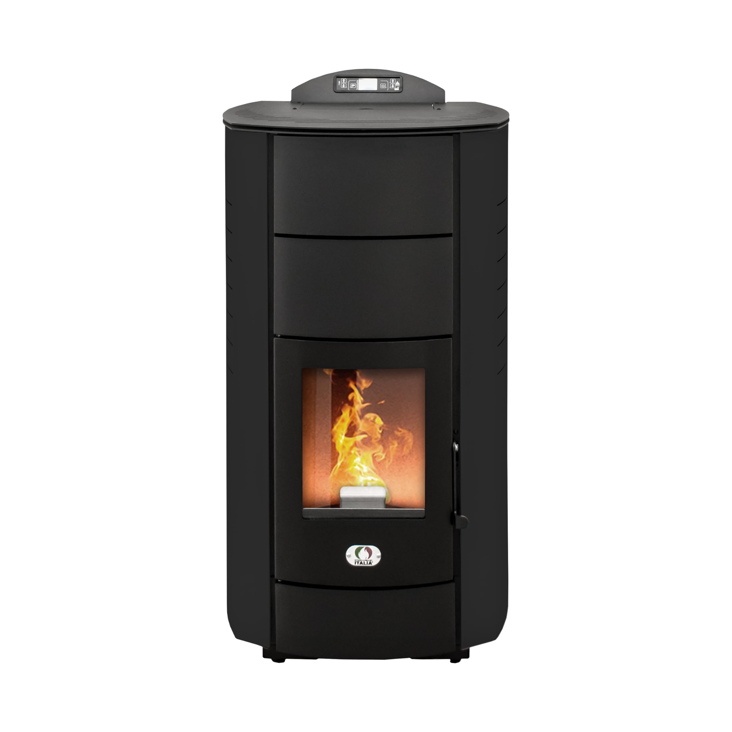 STUFE A PELLET ITALIA Manhattan 24 KW WiFi Hydro-Pelletöfen Heizung Warmwasser 92% Effizienz 180m² 22 Std Programmierbar Schwarz