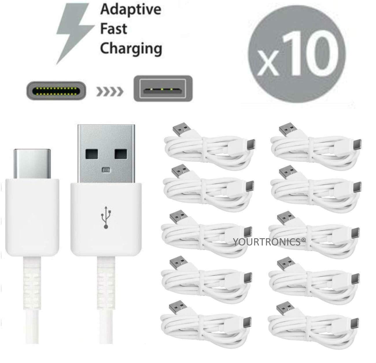 10 sztuk kabel do szybkiego ładowania typu C kabel USB do ładowania szybka ładowarka luzem do Samsung Galaxy S10+ S9+ S8+ Note 9 8 A20 A50 A70 A90 A21 A51 A71 A91 LG V60 V50 V30 V20 ThinQ Stylo 22 5 i i i Biały