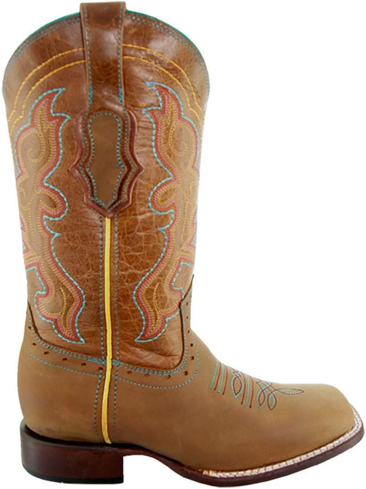Soto Boots Women's Embroidered Ana Square Cowgirl Toe Boots M9002