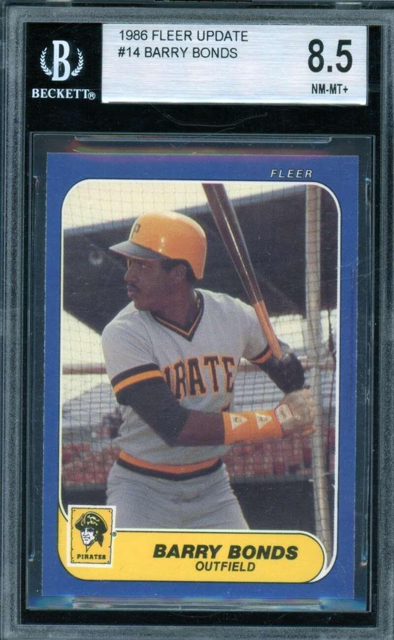 Barry Bonds Rookie Card 1986 Fleer Update #14 BGS 8.5 - Baseball Slabbed Rookie Cards
