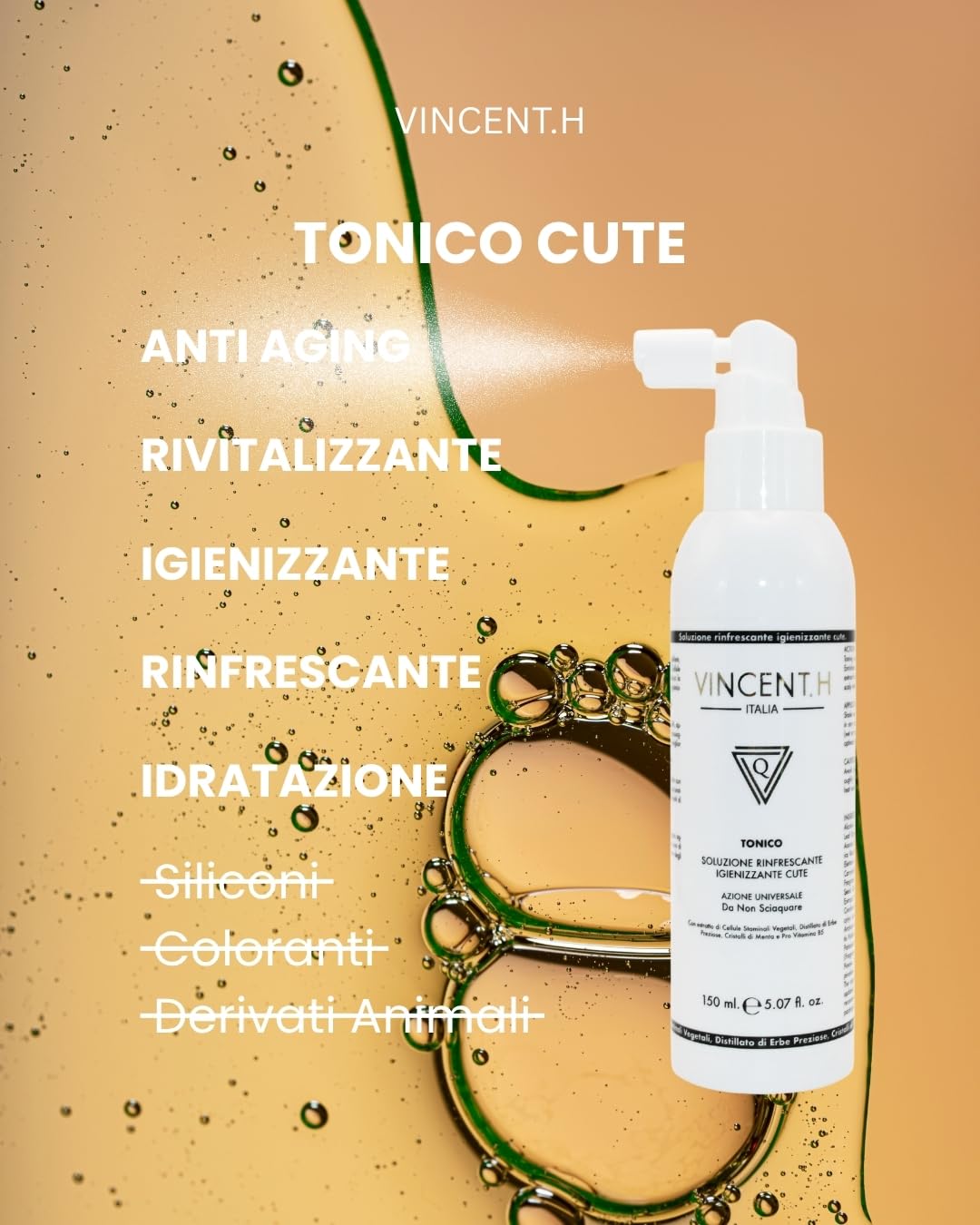 VINCENT.H Trattamento Cuoio Capelluto Tonico – Soluzione Rinfrescante
