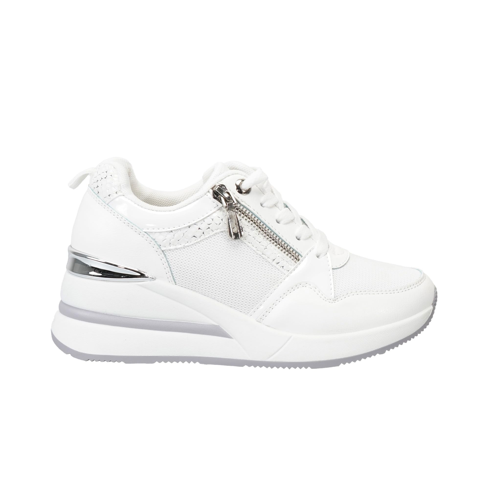 JOMIX Scarpe da Ginnastica Donna con Zeppa Sneakers Casual Comodo con Cerniera Laterale Antiscivolo