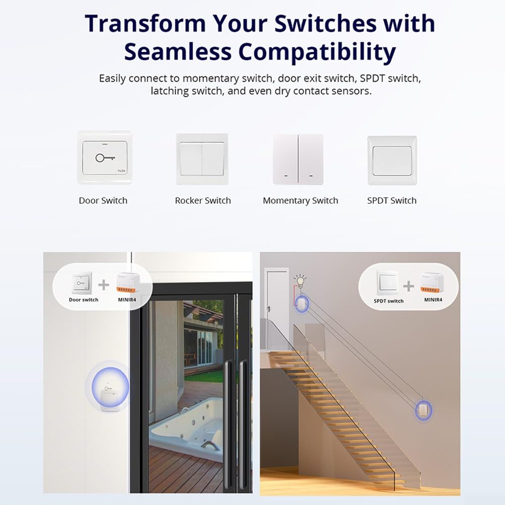 2 módulos de interruptor inteligente WiFi, R4 WiFi, interruptor inteligente de 2 vías con función de temporización, interruptor R4
