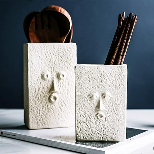 Miniatura 5 de Soporte para palillos de cara, estante de secado de cubiertos, estante de secado de utensilios de cocina, contenedor de almacenamiento de cubiertos,