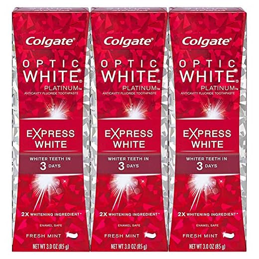 Colgate Optic White Express White Whitening Toothpaste, Travel Friendly - 3 Ounce (3 Pack)