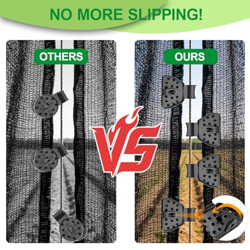 Image of 120 PCS Shade Cloth Clips 2026 New Shade Clamps,Garden Net clamps,Reusable Dual-buckle Tarp Clips Heavy Duty Lock Grip for Garden Patio,Fence Mesh fabric fasteners