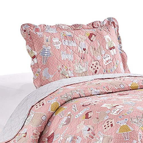 Kit Colcha Cobre Leito Solteiro 2 Pçs Infantil Kawaii