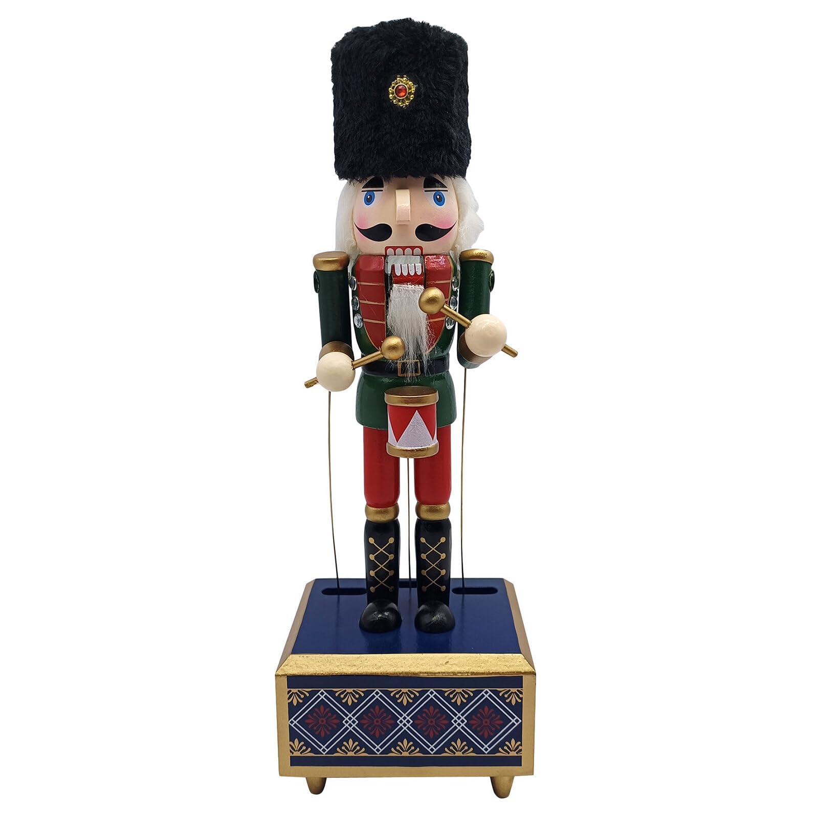 Boîte à Musique Casse-Noisette Bois avec Mécanisme à Remonter Décoration Festive de Noël Figurine Soldat Musicale Bois pour Ambiance Chaleureuse