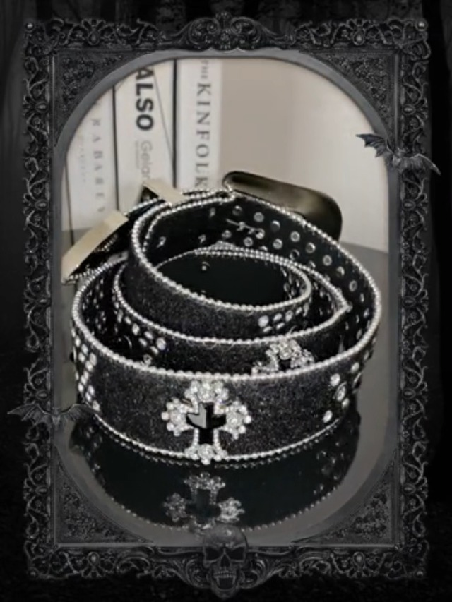 Winatehr rhinestone studded ﻿cowgirl and cowboy black y2k  display picture 3