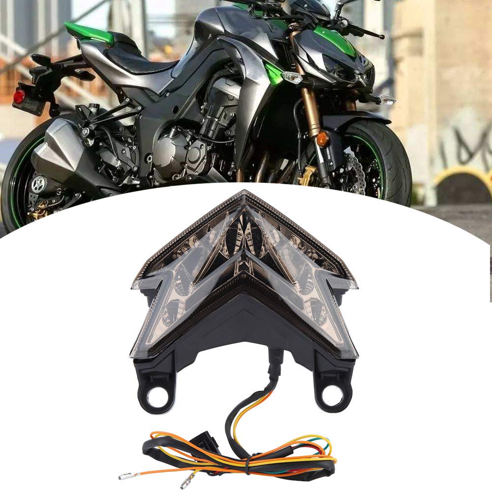 Yctze Luce di stop per motocicletta a LED, fanale posteriore per fanale posteriore per Z800 2013 2014(Nero)