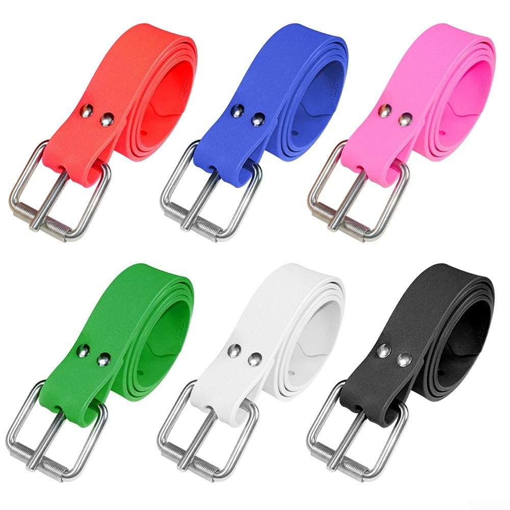 Cintura con pesi per immersioni libere, cintura per immersioni subacquee, cintura in silicone a sgancio rapido (bianco)